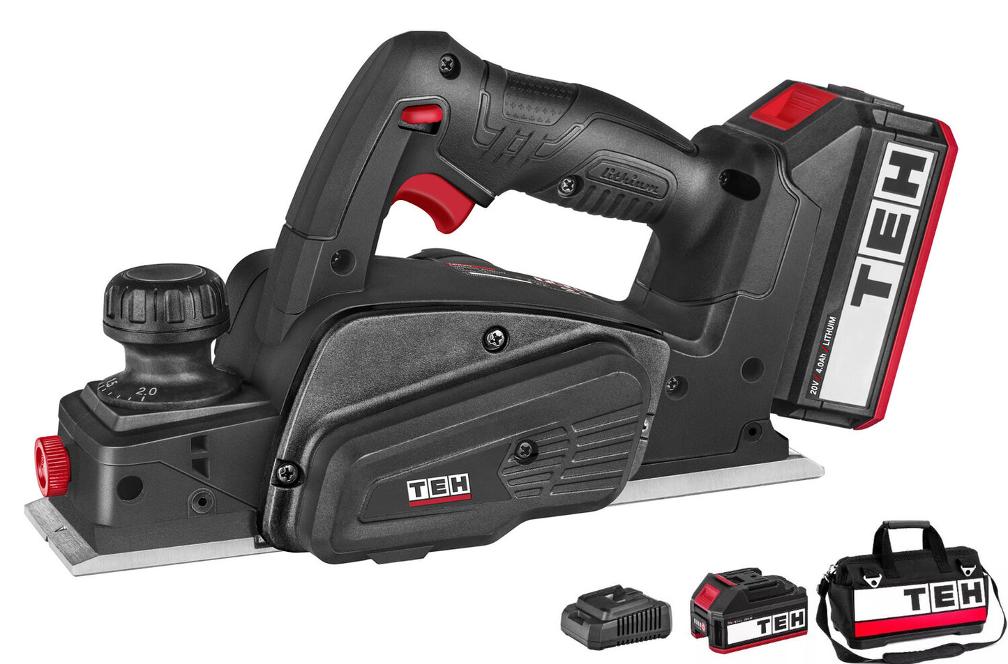 Cordless Planer 82mm Handheld Wood Cutting Lithium Lion 15000r/min Starter Kit LP820-4.0Ah