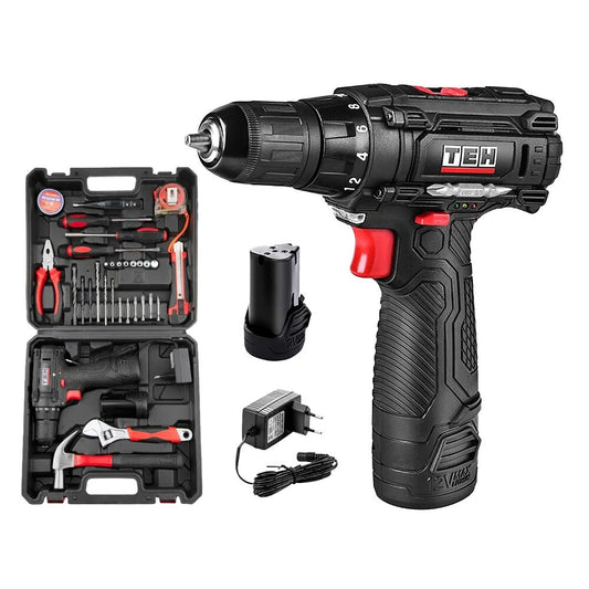 12v Cordless Drill Driver 23Nm 68 Piece Tool Kit TDLI212X