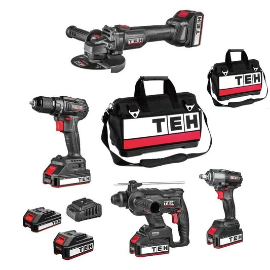 TEH Brushless Cordless 4-Piece Power Tool Kit