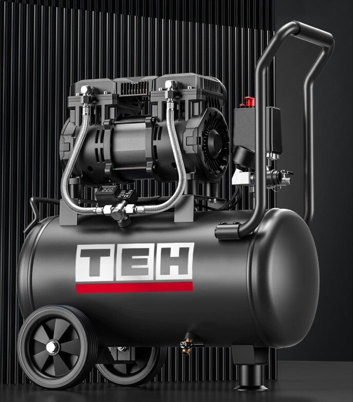 TEH 100% COPPER AIR COMPRESSOR 24L LITRES OIL FREE 8 BAR 116PSI LOW NOICE 2HP 1500W 210L/min 220V TEHTOOLS TAC24L