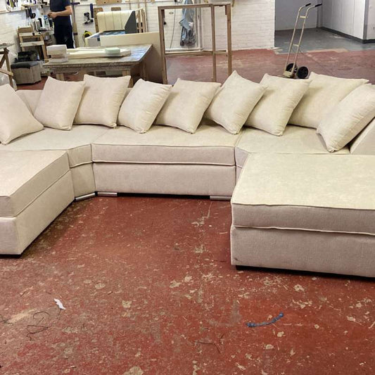 Luxurious Comfort: Cream Fullback 7 Seater Lux U Shape