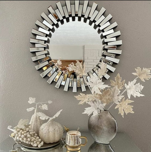 Frameless Round Starburst Venetian Style Mirror